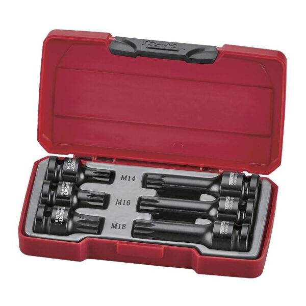 Bitsset impact XZN 1 2 6 stuks Teng Tools T9206 Gereedschap module Bit Set Verschillende Maten Rustbuster 240.T9206