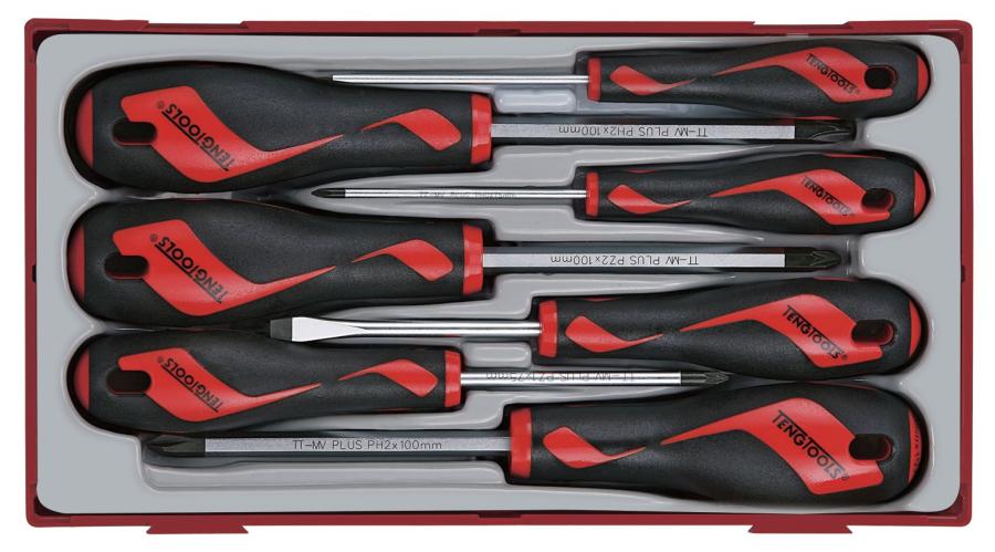 Schroevendraaierset TT917N 3 x plat, 3 x PH, 1 x PZ Teng Tools Rustbuster | Nr. 1 in roest reparatie 💪