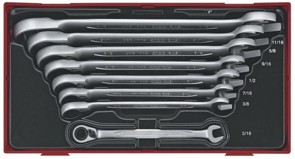 Ratel-steekringsleutel TC-tray 8 dlg. AF