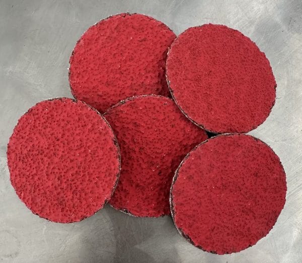 Schuurschijf 50 mm, Roloc Korrel 36, keramisch, per 5 stuks.