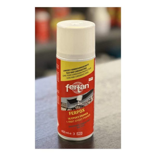 Fertan Ferpox epoxy primer 1K spuitbus 400 ml Antiroest Product Behandelen Voorbereiden Auto Rustbuster 010.0001.0248