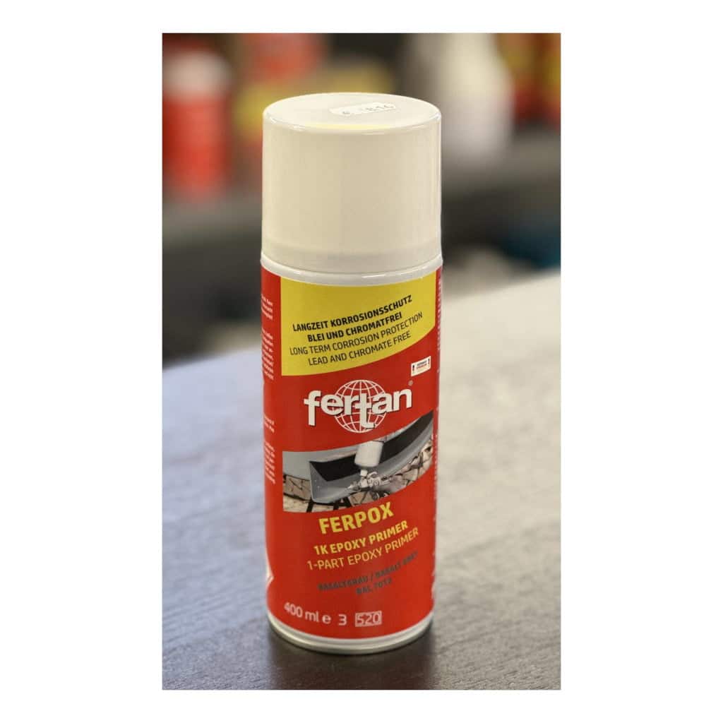 Fertan Ferpox epoxy primer 1K spuitbus 400 ml Antiroest Product Behandelen Voorbereiden Auto Rustbuster 010.0001.0248