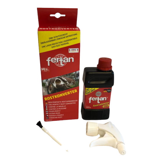 Fertan flacon 250 ml Roest Omvormer Anti Roest Producten Spuitbusje Kwast Behandelen Bewerken Klein Flesje Rustbuster 010.0001.0223