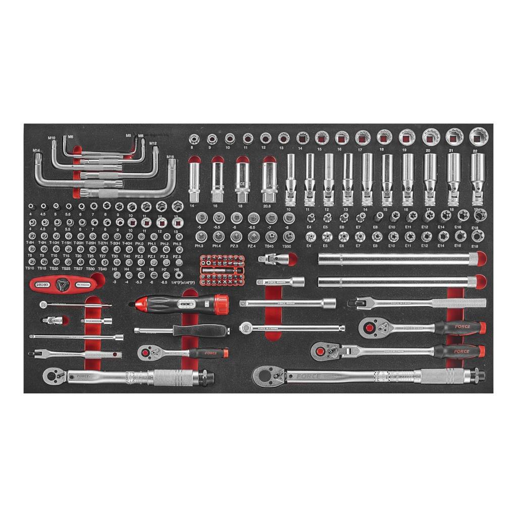 Gereedschapskar Force 8 laden 610 Delig Doppenset Groot Uitgebreid Gereedschapwagen Rustbuster 180.10318-610
