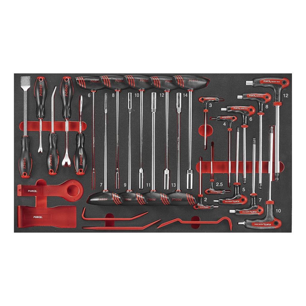 Gereedschapskar Force 8 laden 610 Delig Lade 1 T-sleutel 14 Onderdelen set Rustbuster 180.10318-610