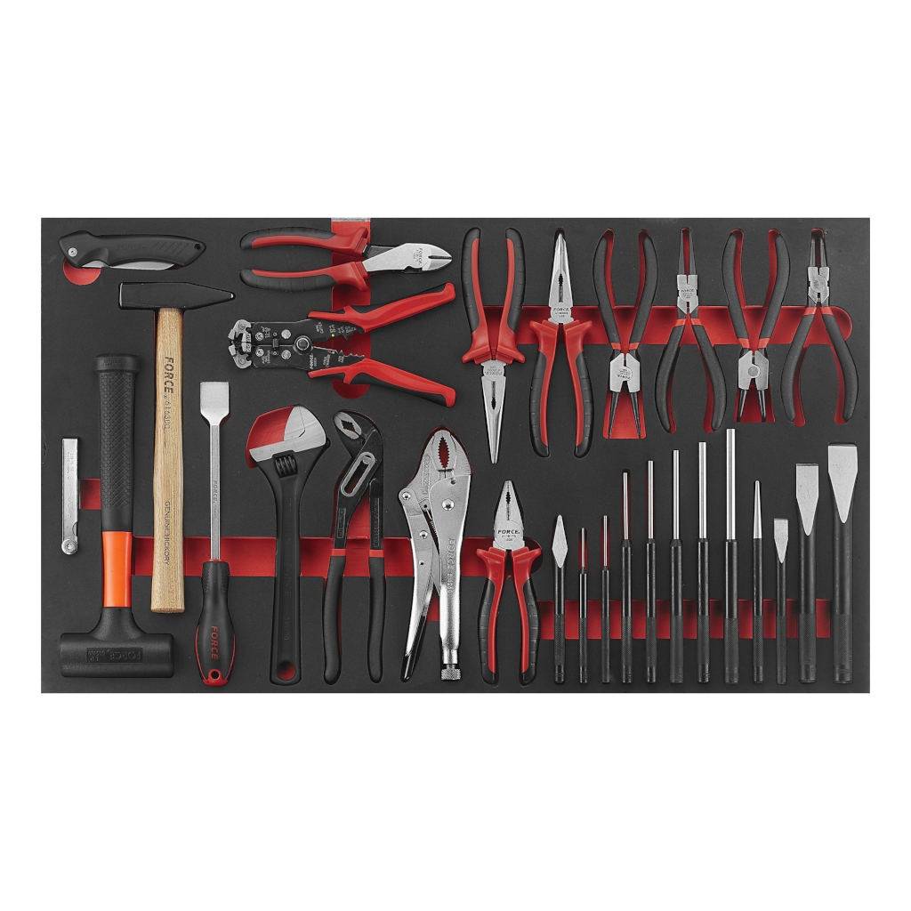 Gereedschapskar Force 8 laden 610 Delig Nijptangen Hameers Tangen Complete Gereedschapswagen Rustbuster 180.10318-610