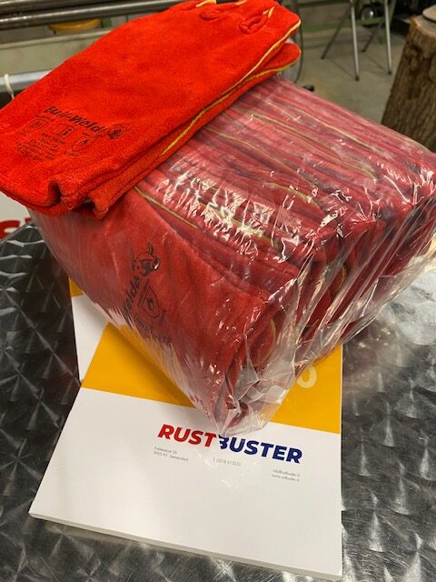 Lashandschoen gevoerd - rood Bull Weld3