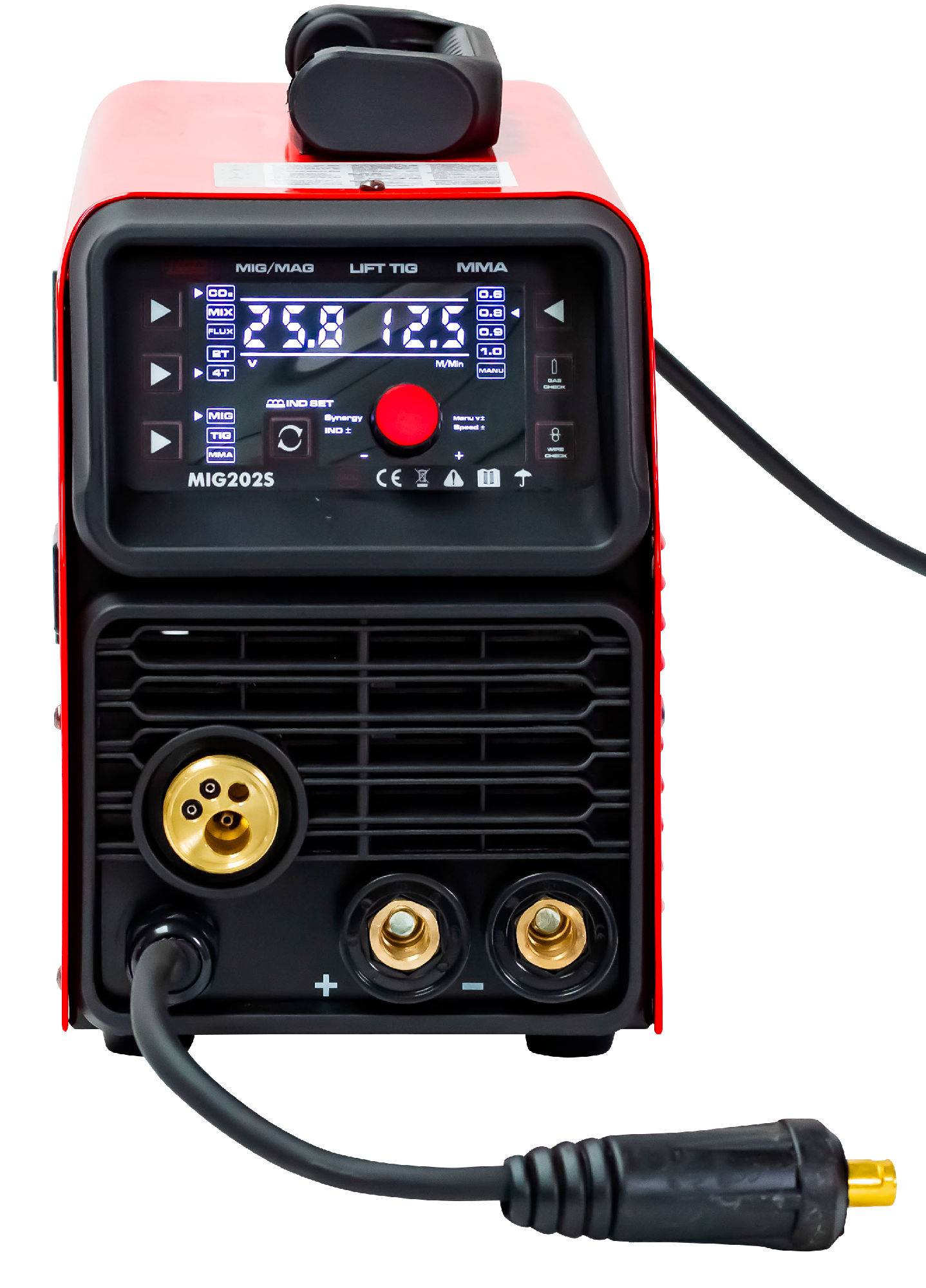 Mig Lasinverter Synergie LCD 200A Mig202S MW-Tools voorzijde Rustbuster 240.202S