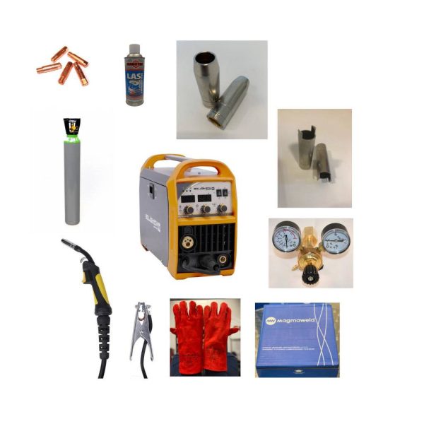 Mig Mag Lasapparaat 160A Soldatech 10 liter Pakket draagbare lasapparaat Veelzijdig Rustbuster 120.ML160HG.10L