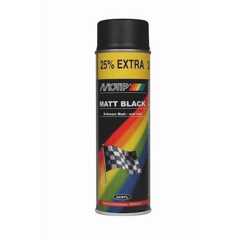 Motip Rallye zwart mat spuitbus 500 ml Matt black Autolak Anti Roest Producten Rustbuster 220.04006