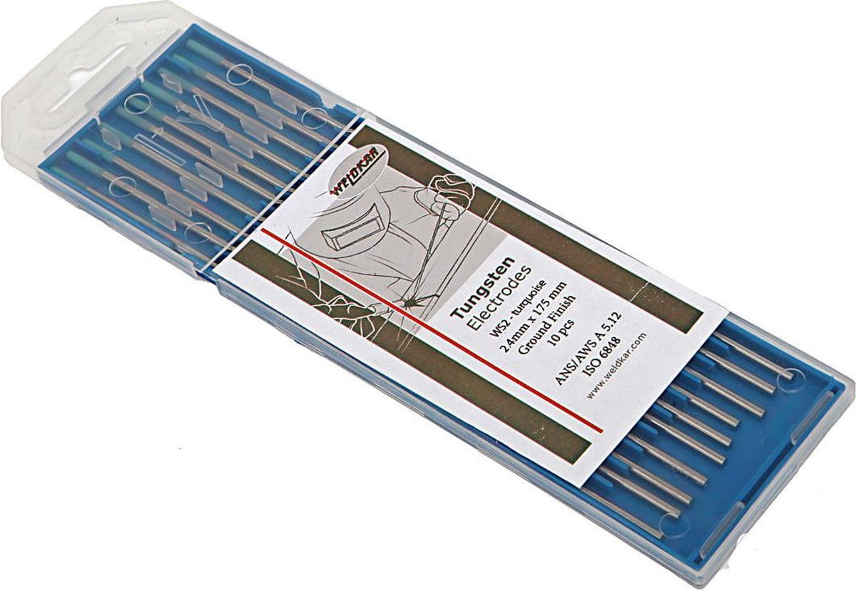 Wolfram elektroden (groen) 3.2 mm x 175 mm Weldkar- 10 stuks
