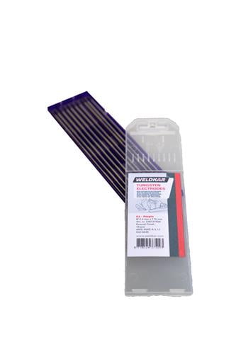 Wolfram elektroden (paars) 1.6 mm x 175 mm Weldkar- 10 stuks