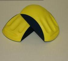 Handschuurblok geel / 15 cm Met klittenbandbevestiging
