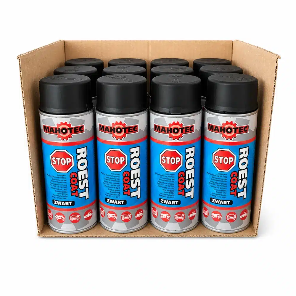 Zwarte Anti-Roest Coating Spray voor Metaal 12 stuks