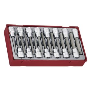 Dopbitten Hex TPX lang 15 delig TTTXH15 Teng Tools Rustbuster aansluiting 1/2