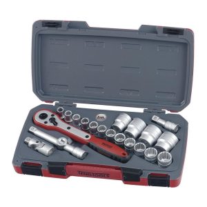 Doppenset 1 2 12 kant 21 Delig Teng Tools T1221 Doppen Los 21 Onderdelen Auto Oldtimer Gereedschap Rustbuster 240.T1221