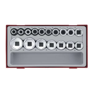 Doppenset TC-Tray 17 Delig 1/2 6 kant TT12176 Teng Tools Losse Doppen Gereedschap Rustbuster 240.TT12176