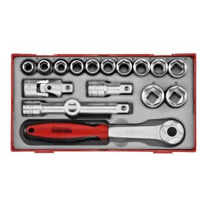 Doppenset TC-tray 1 2 18-delig 6 kant TT12186 Teng Tools Gereedschap Rustbuster 240.TT12186