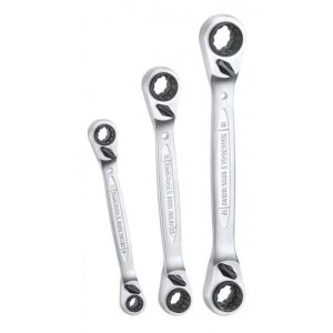 Dubbele ratelsleutel set 3 stuks Teng Tools Gereedschap Set Handgereedschap Ratel Rustbuster 240.6503RX