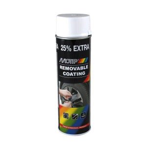 MoTip Sprayplast Spuitbus 500 ml Wit Removable coating Sneldrogend Overspuitbaar Anti Roest Product Middel Rustbuster 220.04303