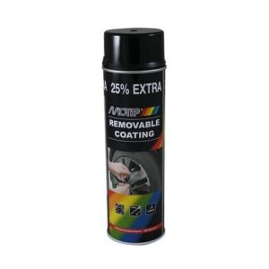 MoTip Sprayplast Spuitbus 500ml zwart hoogglans Removable coating Anti Roest Producten Ontroesten Rustbuster 220.04302