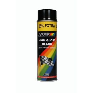 Motip Rallye High gloss zwart hoogglans spuitbus 500 ml High gloss black Glanzend Zwart Anti Roest Product Rustbuster 220.04005