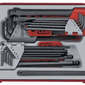 STIFTSLEUTEL HEX & TX-SET 28DEILG TC-TRAY TTHT28 TENG TOOLS